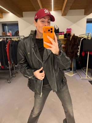 CHIODO VINTAGE VERA PELLE UNISEX TG 48 NERO