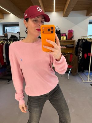 MAGLIONCINO RALPH LAUREN PIMA COTTON ROSA TG M UNISEX