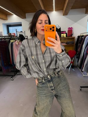 CAMICIA BURBERRY UNISEX SCOZZESE GRIGIO TG XL