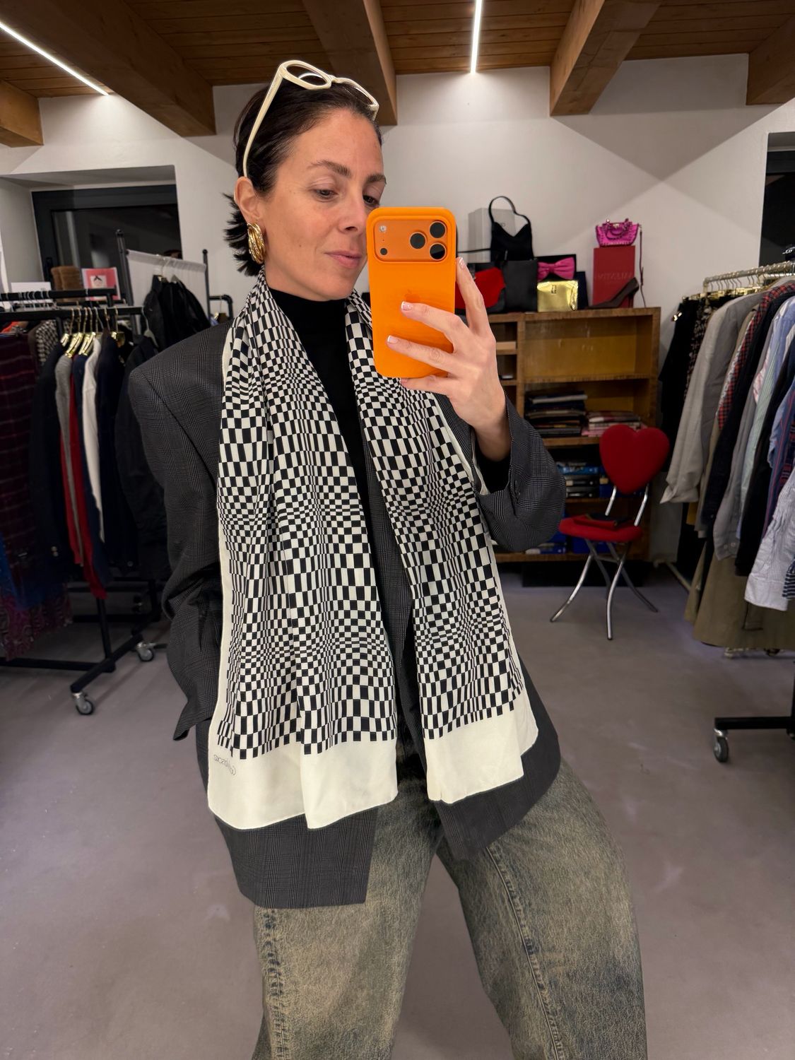 SCIARPA FOULARD GIANNI VERSACE PURA SETA FANTASIA OPTICAL