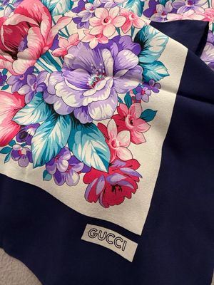 FOULARD GUCCI FLORA BLU