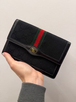 PORTAFOGLIO POCHETTE GUCCI VINTAGE MONOGRAM BLACK