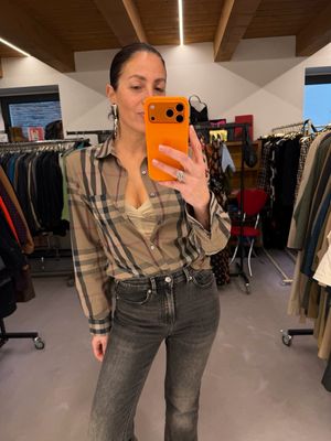 CAMICIA BURBERRY CHECK MAXI NOCCIOLA CAMICIA BURBERRY CHECK MAXI NOCCIOLA