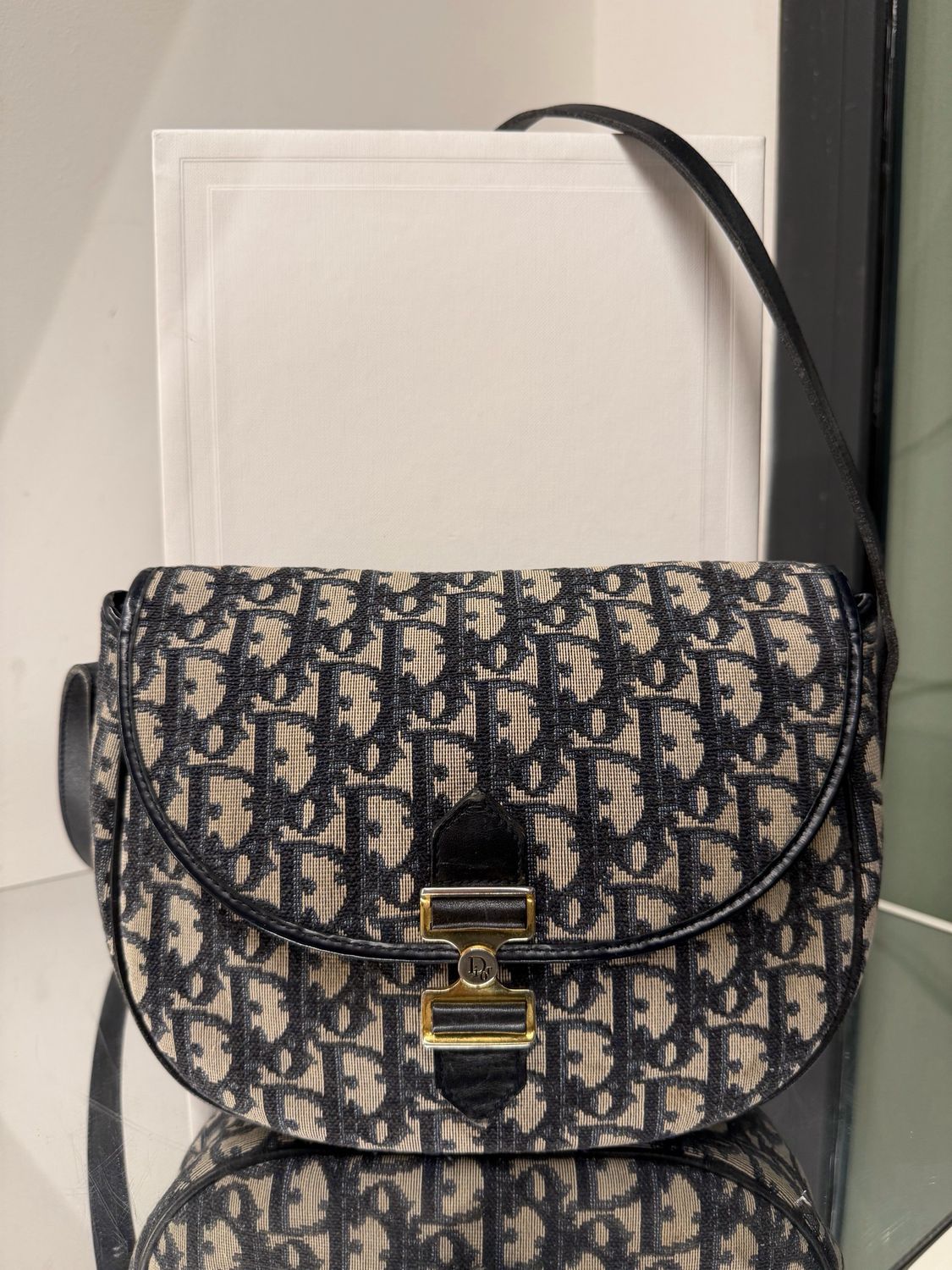 CHRISTIAN DIOR TRACOLLA BOBBY VINTAGE MONOGRAM BLU