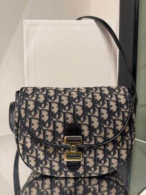 CHRISTIAN DIOR TRACOLLA BOBBY VINTAGE MONOGRAM BLU