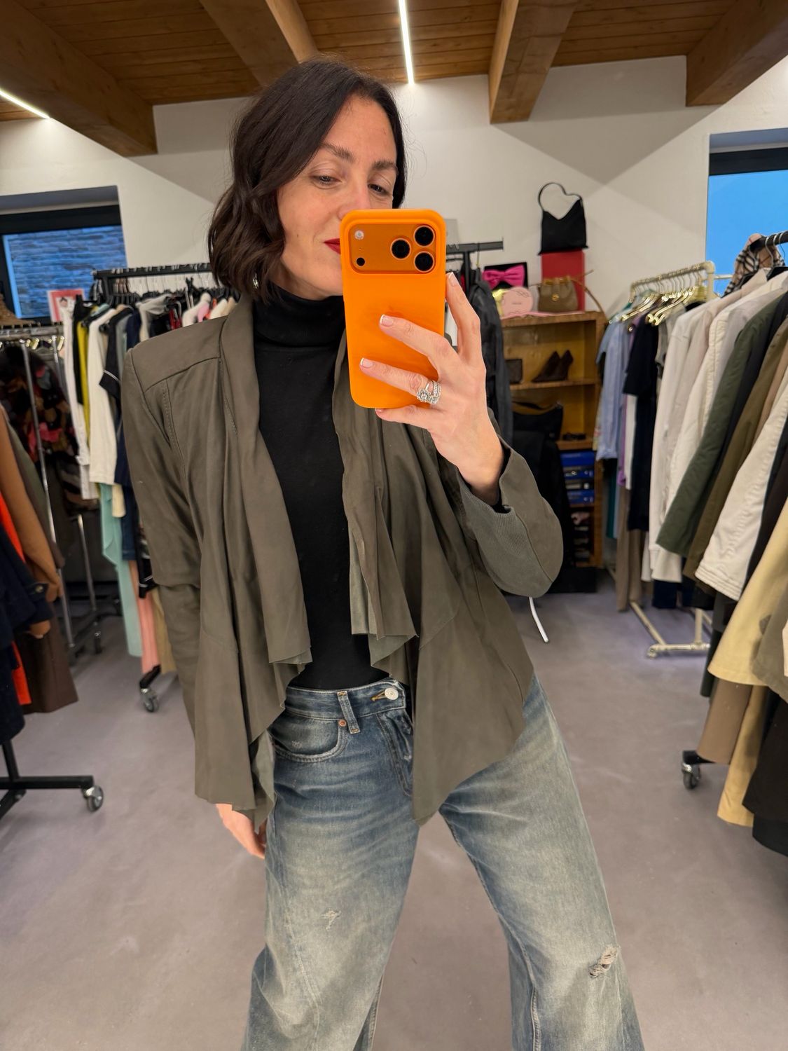 GIACCA VERA PELLE FANGO MUUBAA