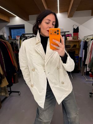 TRENCH BRUNELLO CUCINELLI GHIACCIO DOPPIOPETTO PROFILI ARGENTO