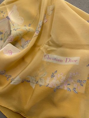 FOULARD DIOR PURA SETA FANTASIA FIORI E FARFALLE