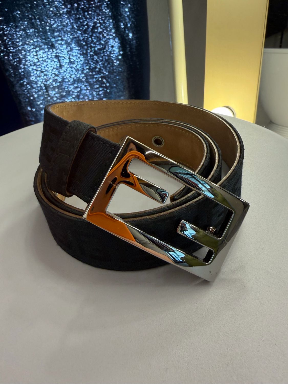 CINTURA FENDI MONOGRAM ZUCCHINO NERO