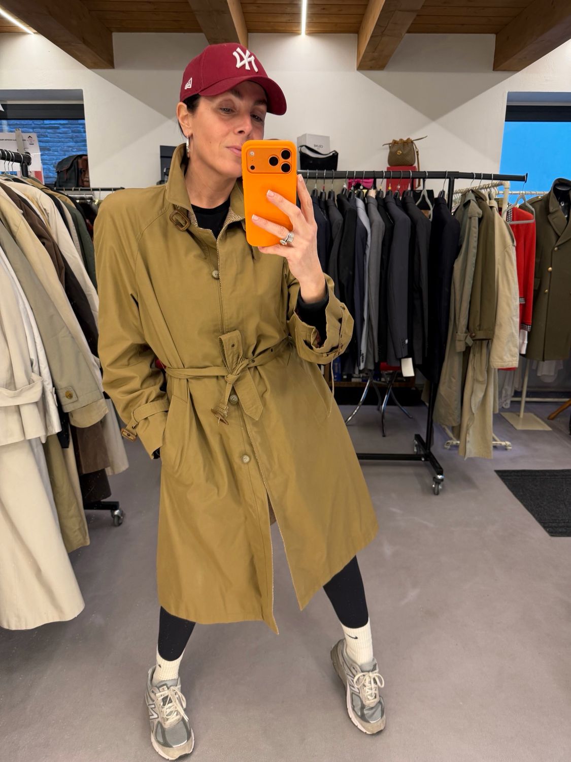TRENCH VINTAGE DONNA TG 42 TABACCO