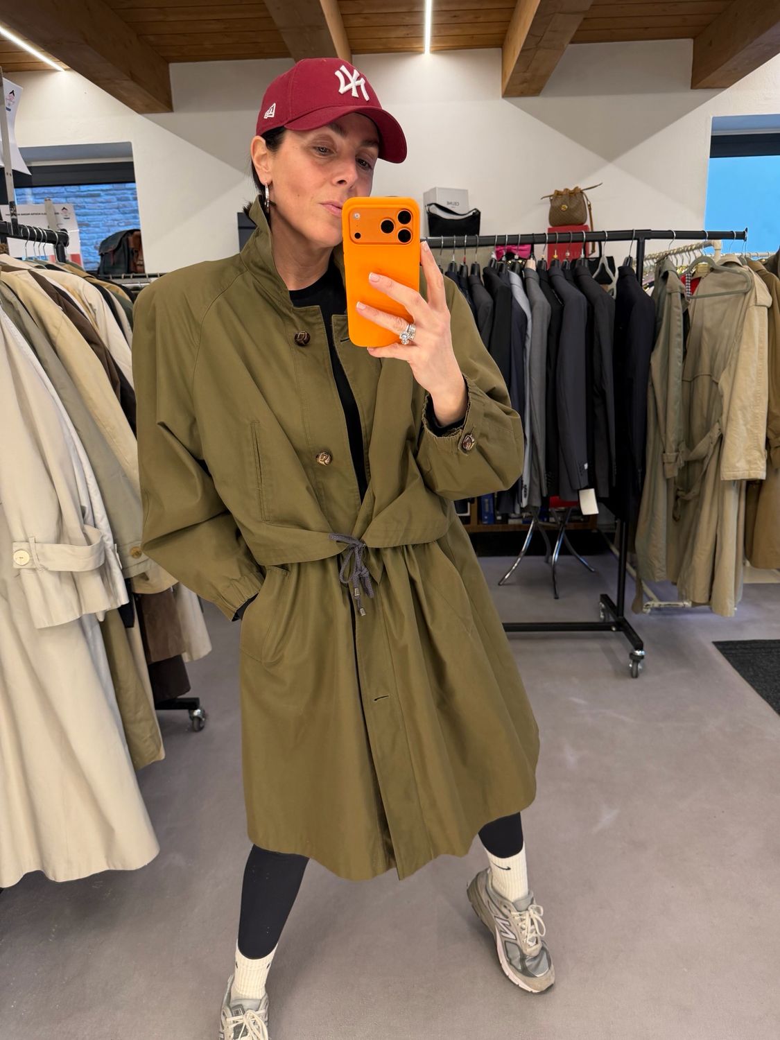 TRENCH DONNA VERDE CON COULISSE IN VITA