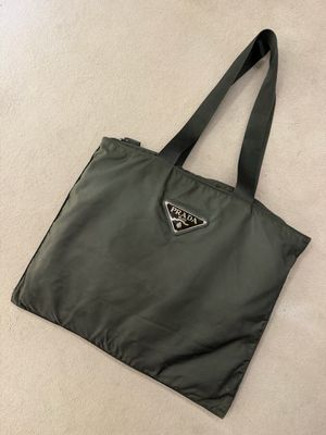 SHOPPER PRADA VINTAGE MAXI LOGO TRIANGOLO 