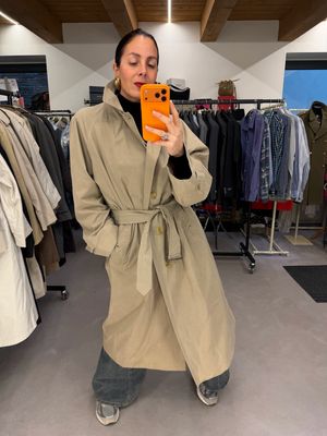 TRENCH BURBERRY VINTAGE CON CINTA MODELLO LUNGO UNISEX