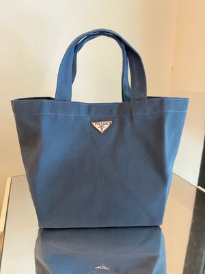 SHOPPERINA PRADA TELA CANVAS AZZURRO DENIM
