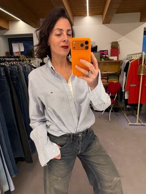 CAMICIA TOMMY HILFIGHER COTONE OXFORD RIGHE TG XL UNISEX