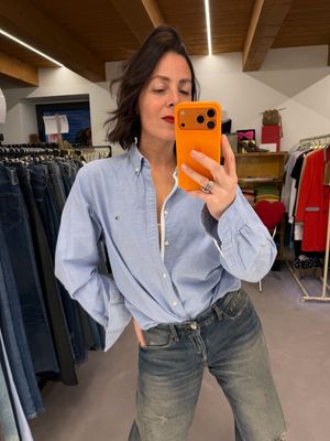 CAMICIA TOMMY HILFIGHER OXFORD AZZURRO TG M UNISEX