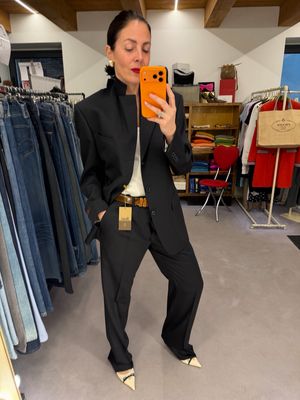 TAILLEUR FRESCO DI LANA BLU SCURO UNISEX TG 46