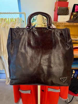 BORSA PRADA PELLE TESTA DI MORO