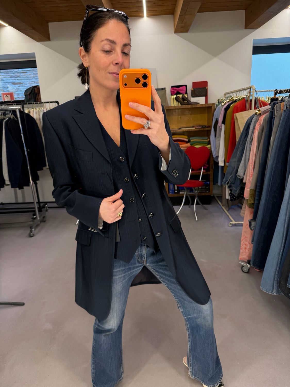 SET BLAZER LUNGO SMOKING E GILET CARLO PIGNATELLI TG 46