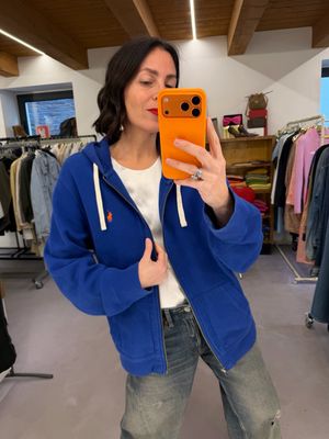 FELPA RALPH LAUREN CAPPUCCIO BLUETTE CAVALLINO ARANCIO