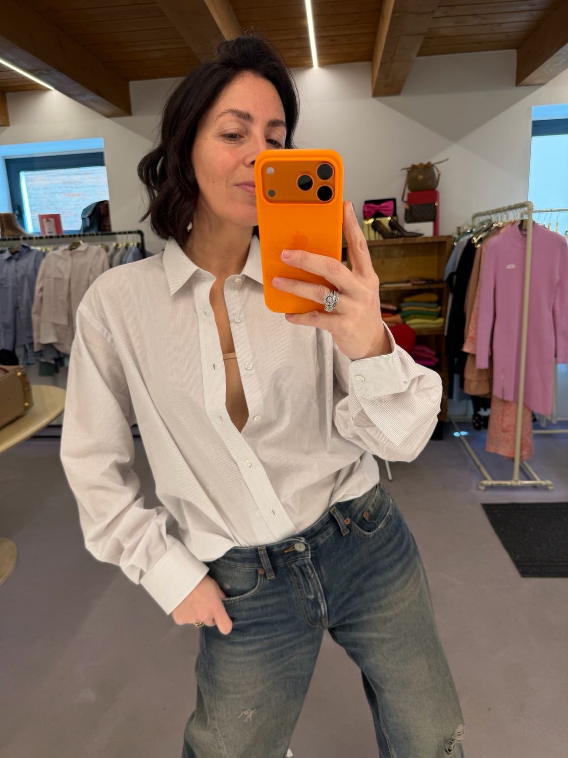 CAMICIA YSL NUOVA BIANCA MICRO RIGHE BLU ROSSO VERDE