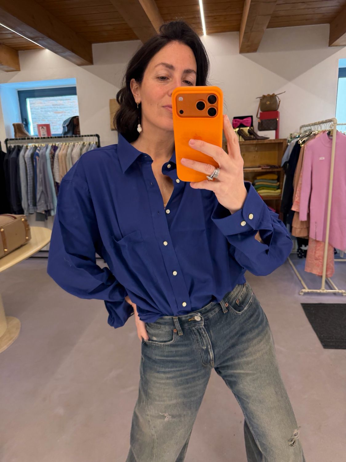 CAMICIA YSL NUOVA COTONE BLUETTE TAGLIA XL 