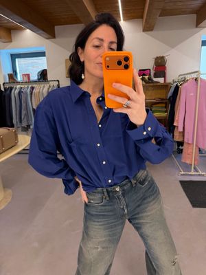 CAMICIA YSL NUOVA COTONE BLUETTE TAGLIA XL 