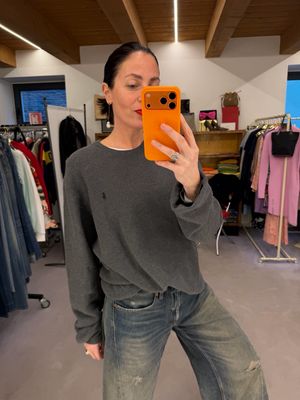 MAGLIONCINO RALPH LAUREN COTONE NIDO D APE GRIGIO OVER