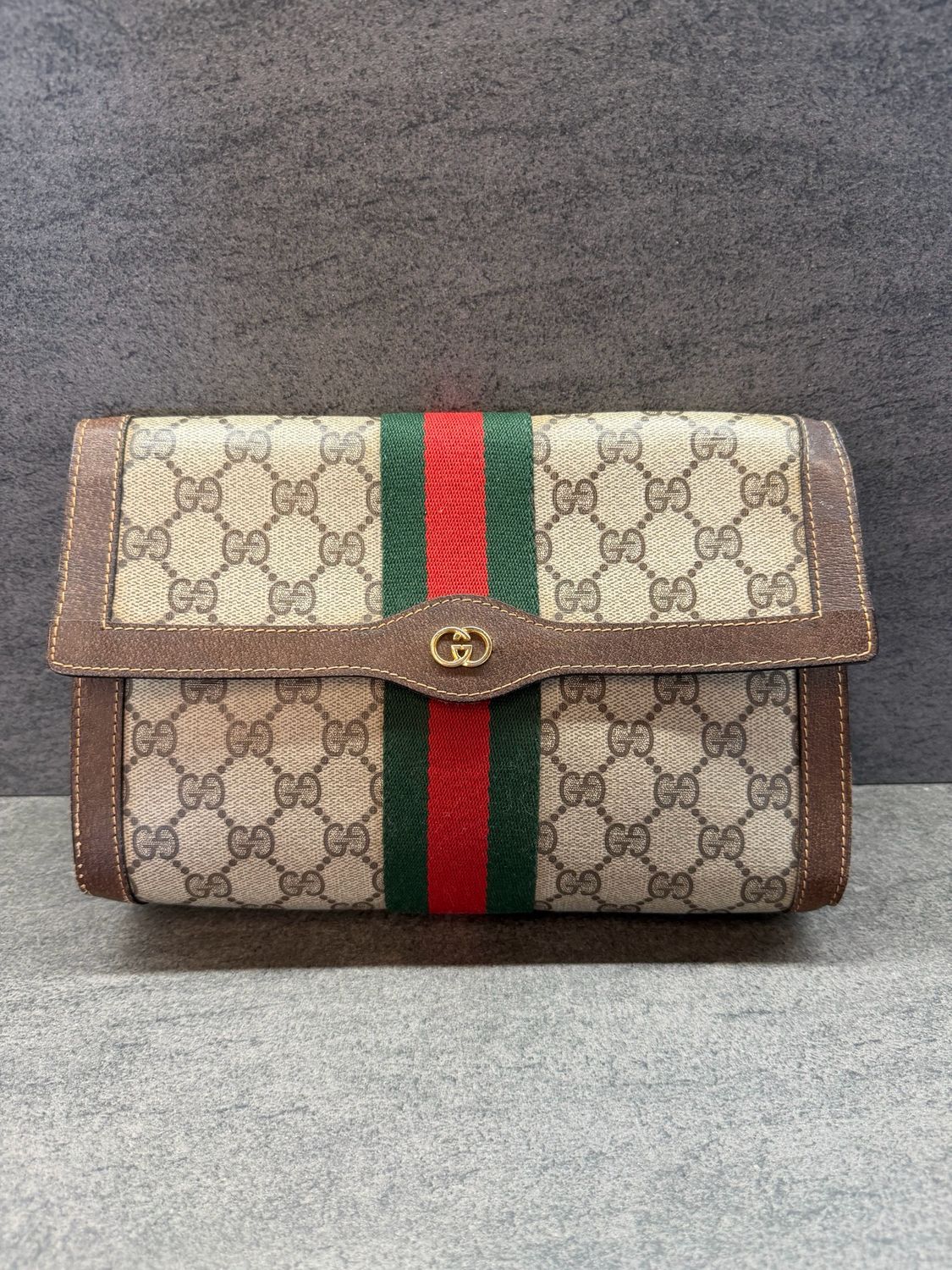 CLUTCH GUCCI OPHIDIA VINTAGE LOGO GG ORO