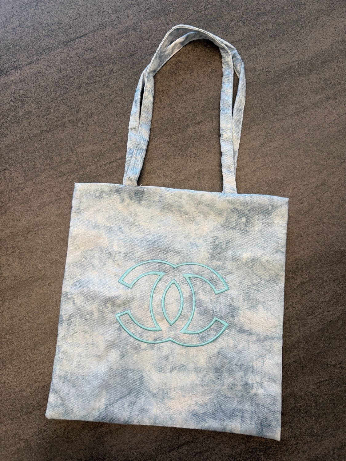 SHOPPER CHANEL TELA CANVAS SIMIL DENIM MARMORIZZATA