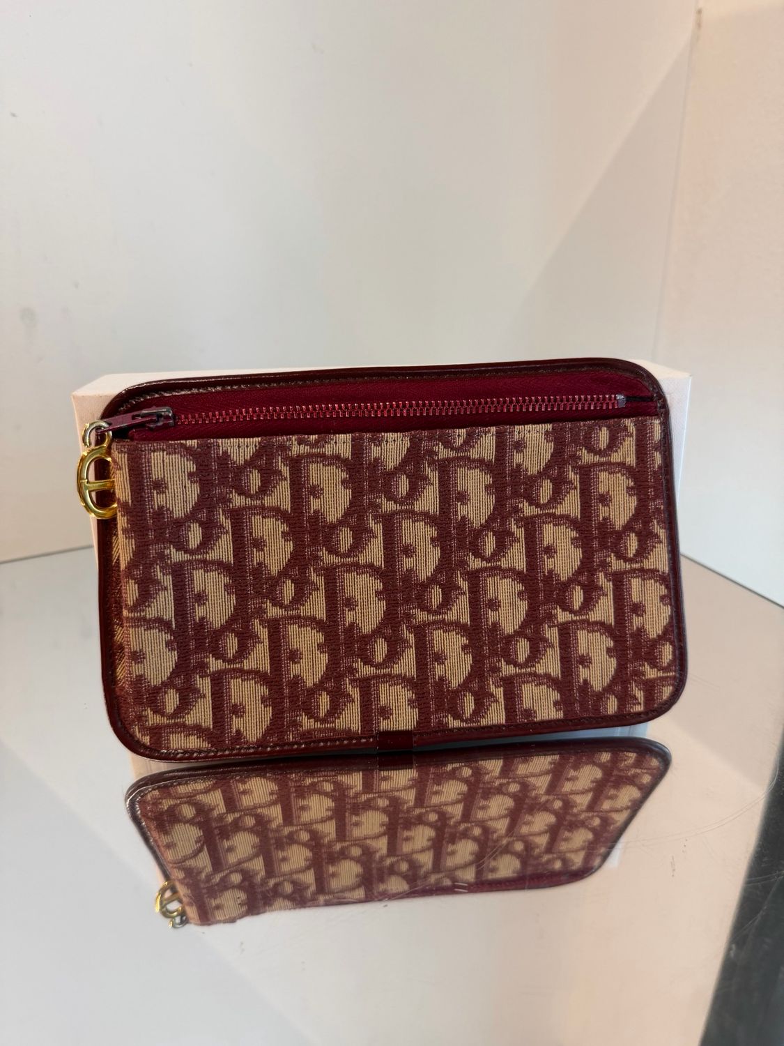 BUSTINA PORTAFOGLIO CHRISTIAN DIOR MONOGRAM BORDEAUX 