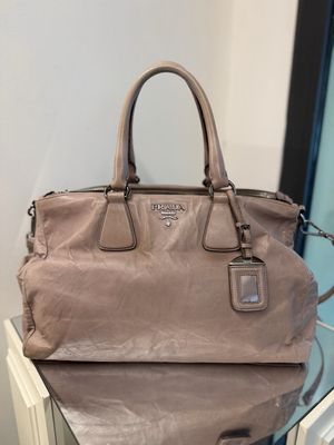 BORSA PRADA PELLE POMICE LOGO LETTERING