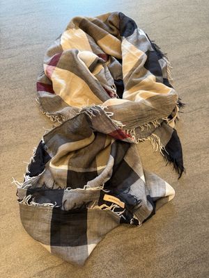 MAXI STOLA BURBERRY COTONE E SETA CHECK MAXI