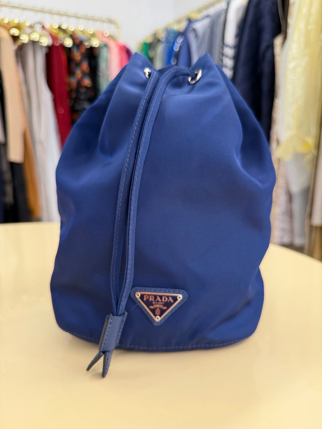 NECESSAIRE A SACCHETTINO PRADA NYLON BLUETTE