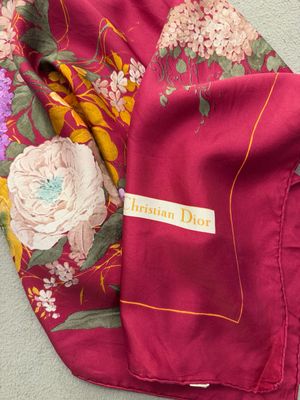 FOULARD DIOR PURA SETA FLOREALE FORMATO GRANDE