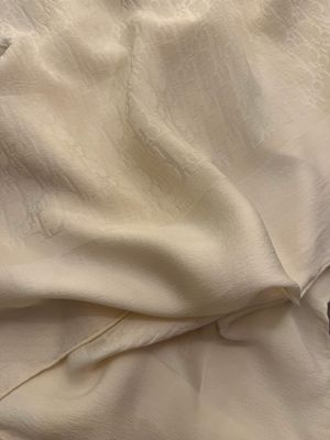 FOULARD DIOR PURA SETA PANNA FANTASIA MONOGRAM TONO SU TONO