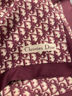 FOULARD DIOR PURA SETA FANTASIA ICONICA BORDEAUX 