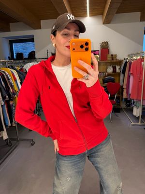 FELPA RALPH LAUREN CON CAPPUCCIO PERFORMANCE ROSSO