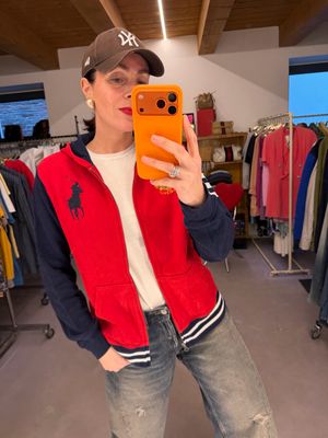 FELPA RALPH LAUREN MAXI CAVALLINO E LOGO ROYAL