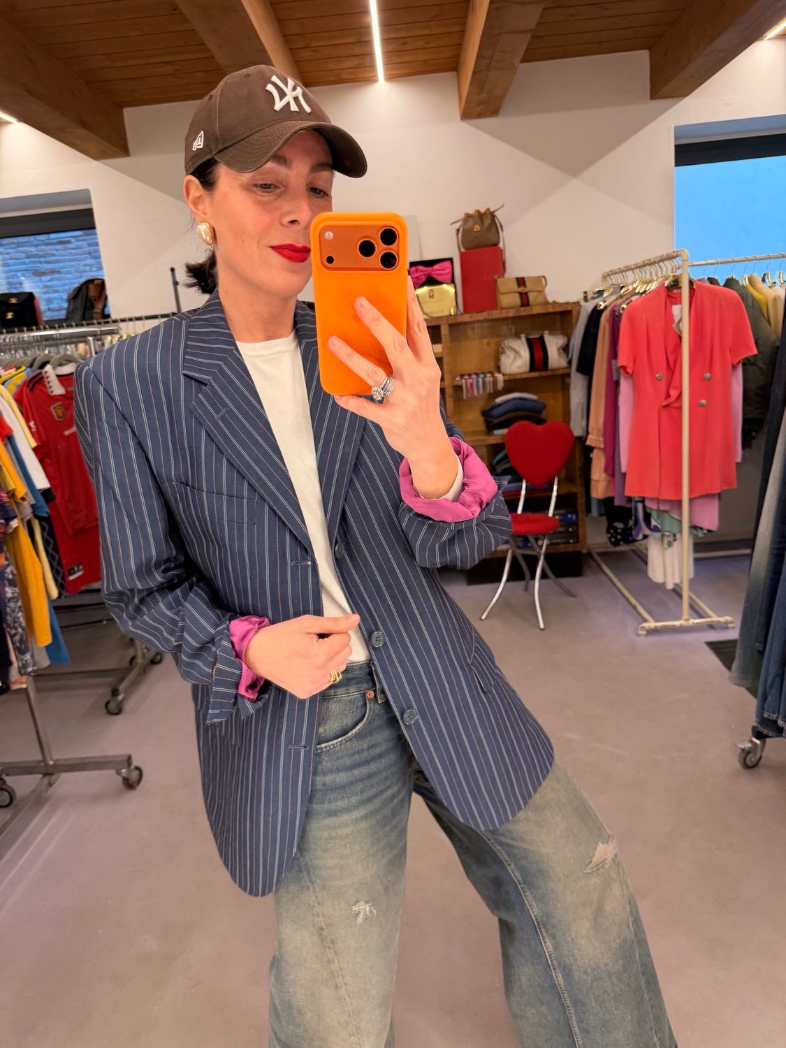 BLAZER NUOVO BLU CHIARO GESSATO BIANCO ROSA TG 50