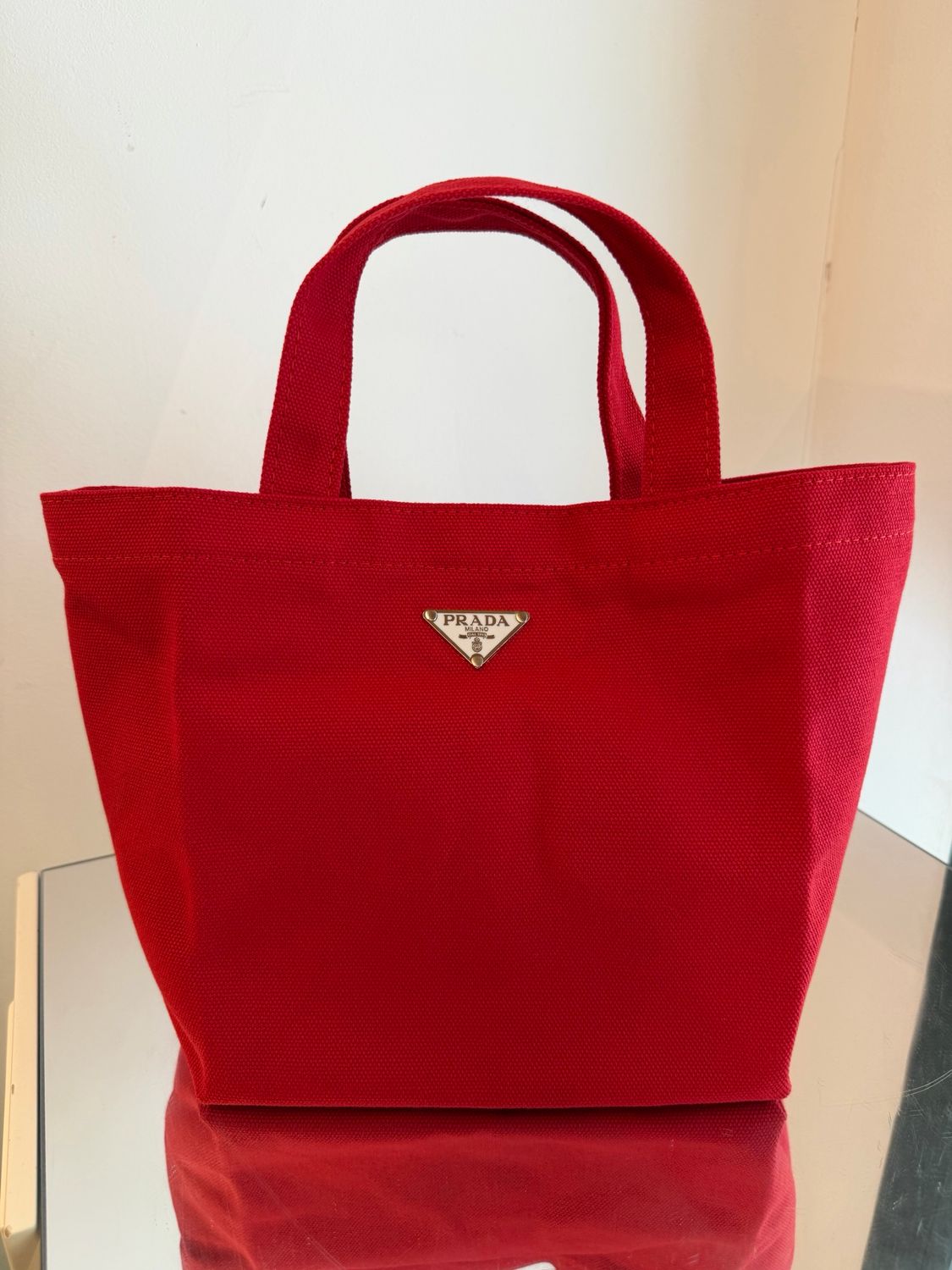 SHOPPERINA PRADA TELA CANVAS ROSSA