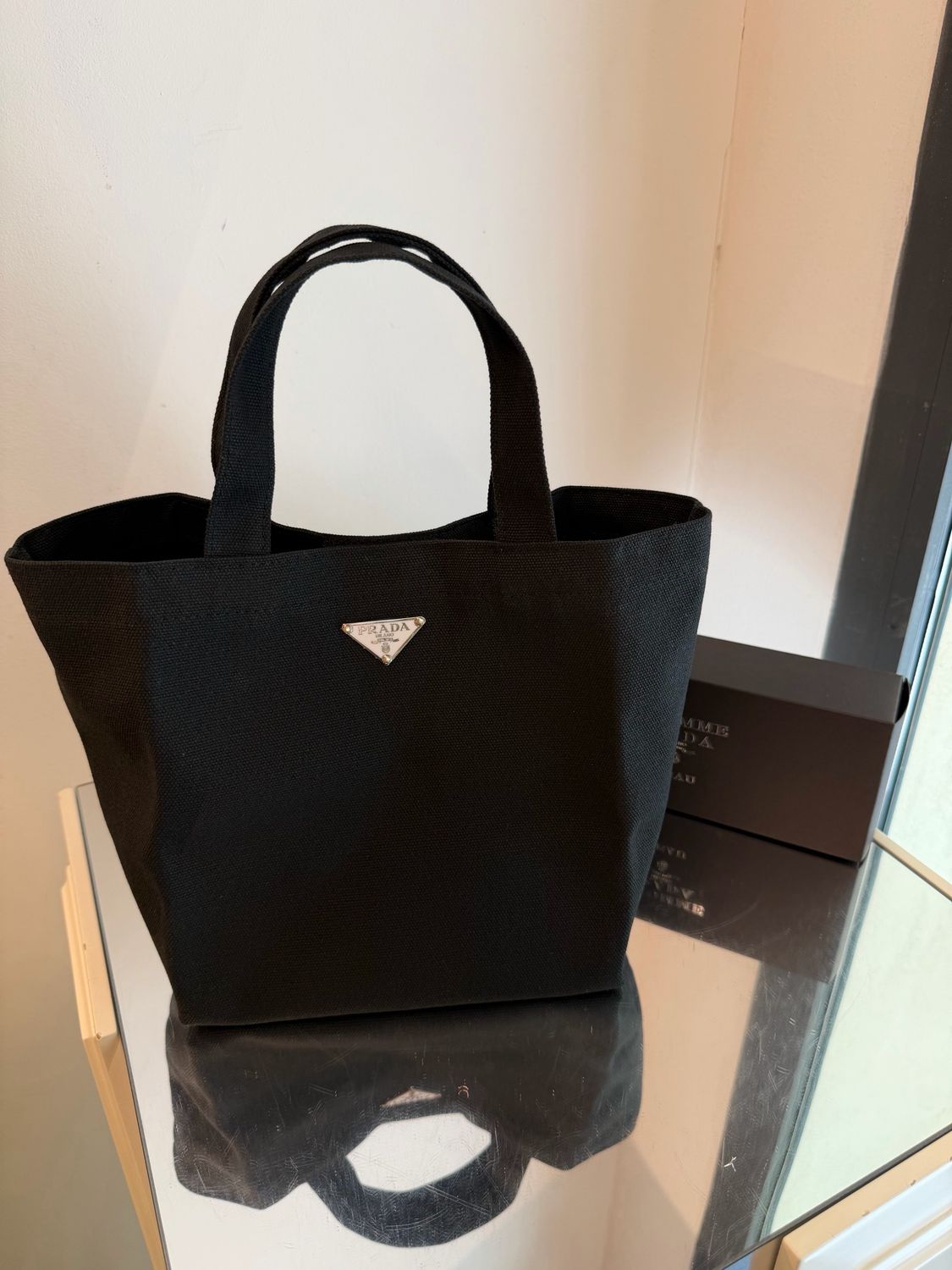 SHOPPERINA PRADA TELA CANVAS NERA