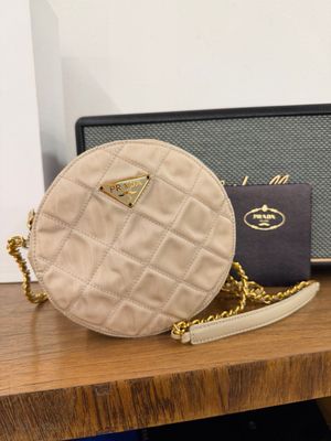 BORSA PRADA VINTAGE NYLON TRAPUNTATO AVORIO