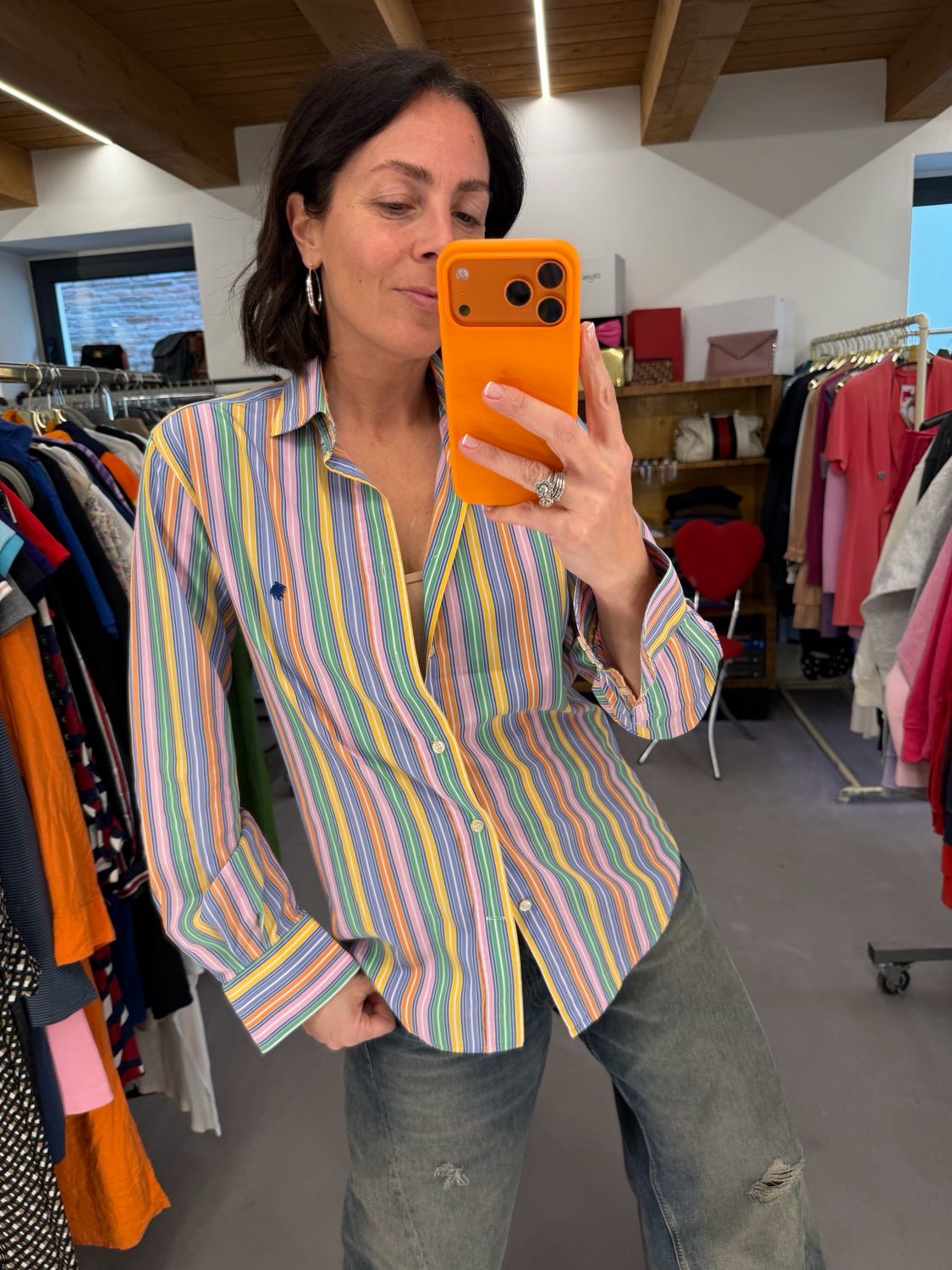 CAMICIA COTTON BELT RIGHE MULTICOLOR