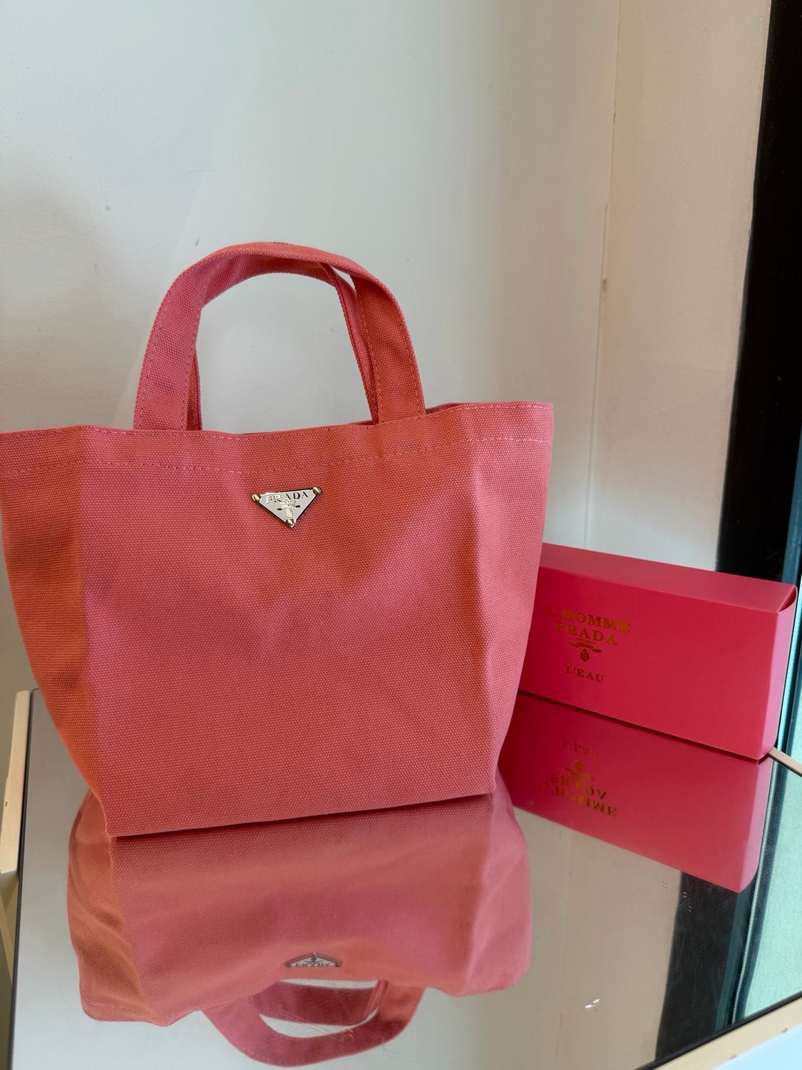 SHOPPERINA PRADA TELA CANVAS ROSA