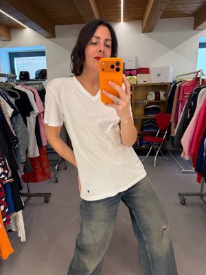 T-SHIRT RALPH LAUREN V NECK BIANCA 