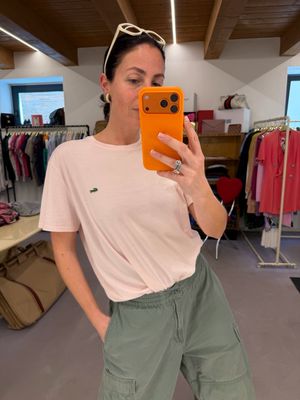 T-SHIRT LACOSTE ROSA CHIARO TG XL