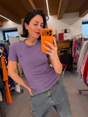 T-SHIRT RALPH LAUREN LAVANDA GIROCOLLO DONNA TG XS