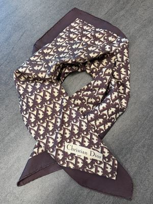 FOULARD CHRISTIAN DIOR MONOGRAM TESTA DI MORO