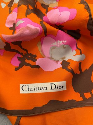 FOULARD DIOR VINTAGE PURA SETA MAGNOLIA GIAPPONESE